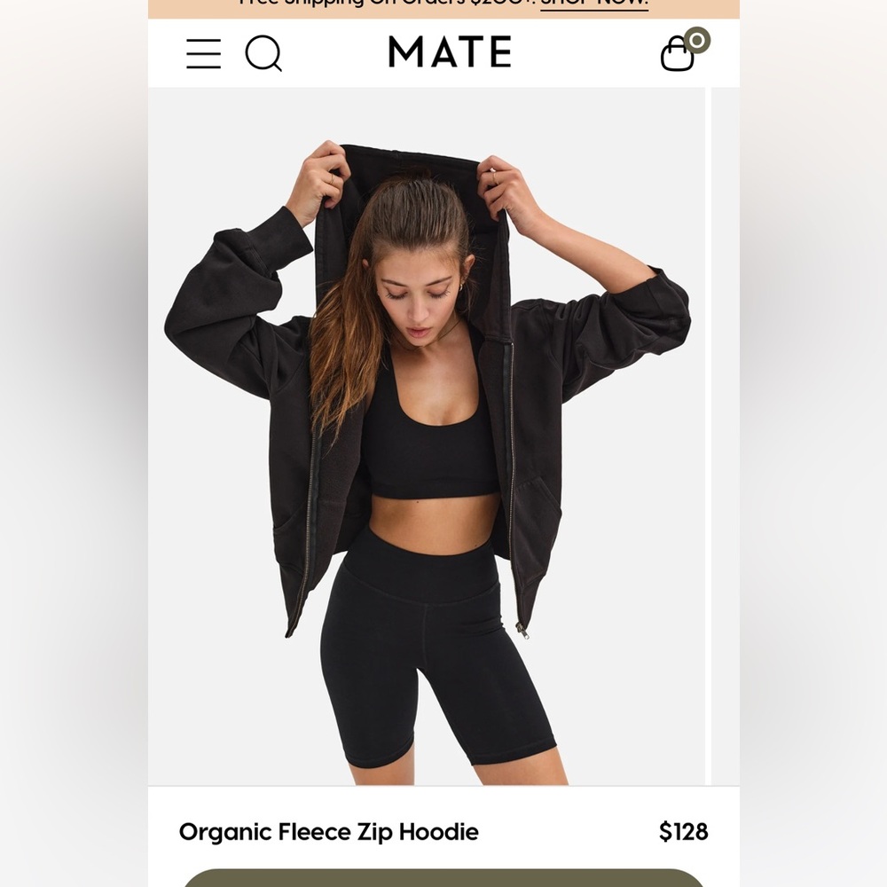 MATE The Label Organic Fleece Zip Hoodie